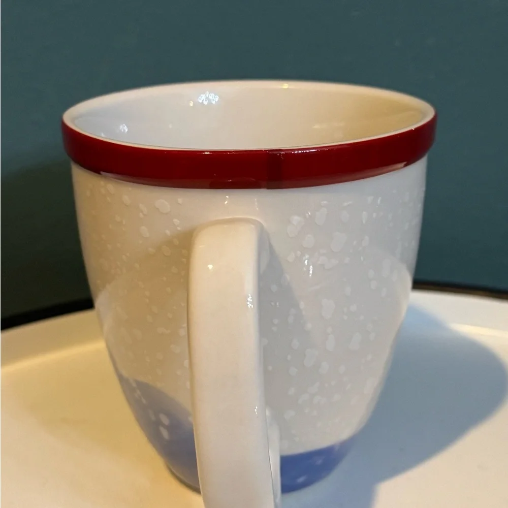 Pair of Williams Sonoma Nordic Elf Festive Snowman and Gnome Stoneware Mugs